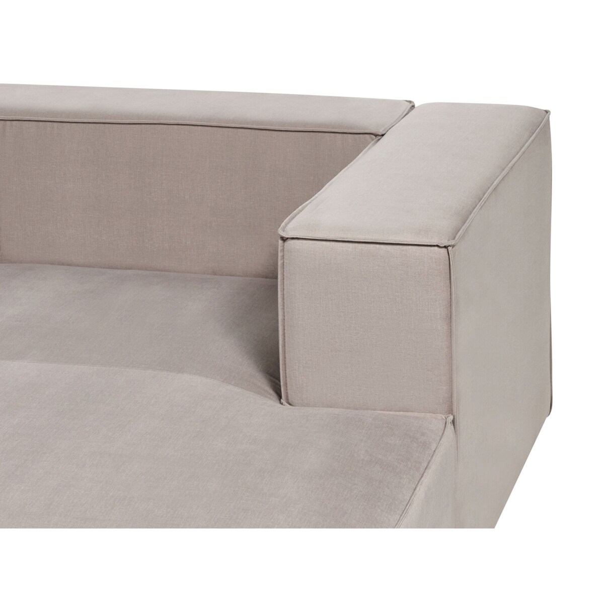 Narożnik welurowy 3-osobowy prawostronny beżowoszary VERNON