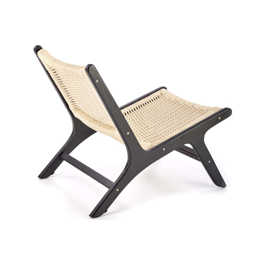 Konsimo CALLIPTE Drewniany fotel ogrodowy w stylu Boho, czarny