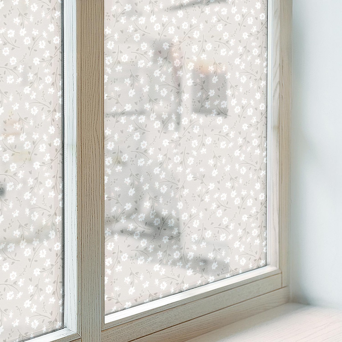 Okleina na szybę chroniąca prywatność - Kwiatowy wzór harmonijny elegancki - 200x100 cm