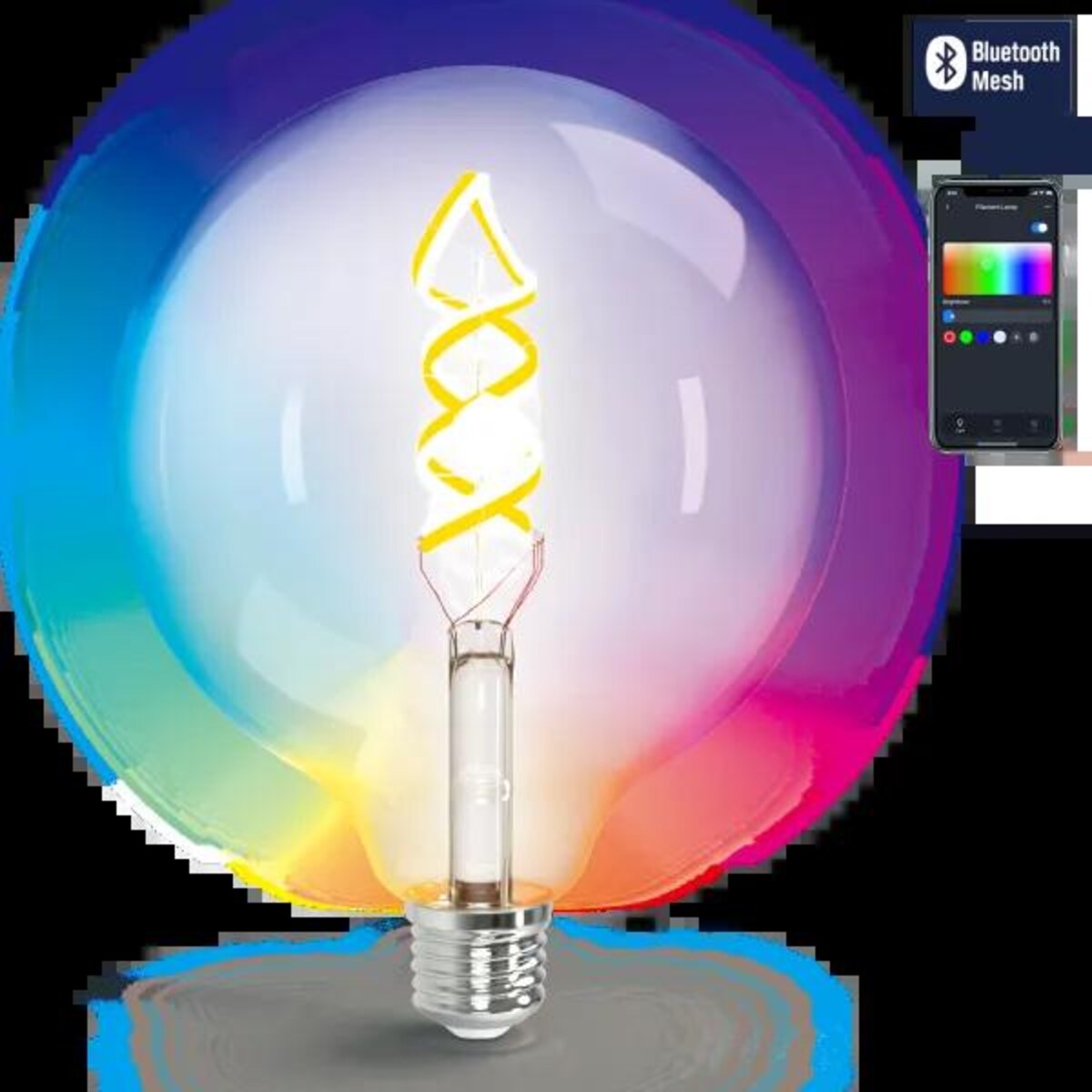 inteligentna żarówka bluetooth mesh g125 4.9w rgbw