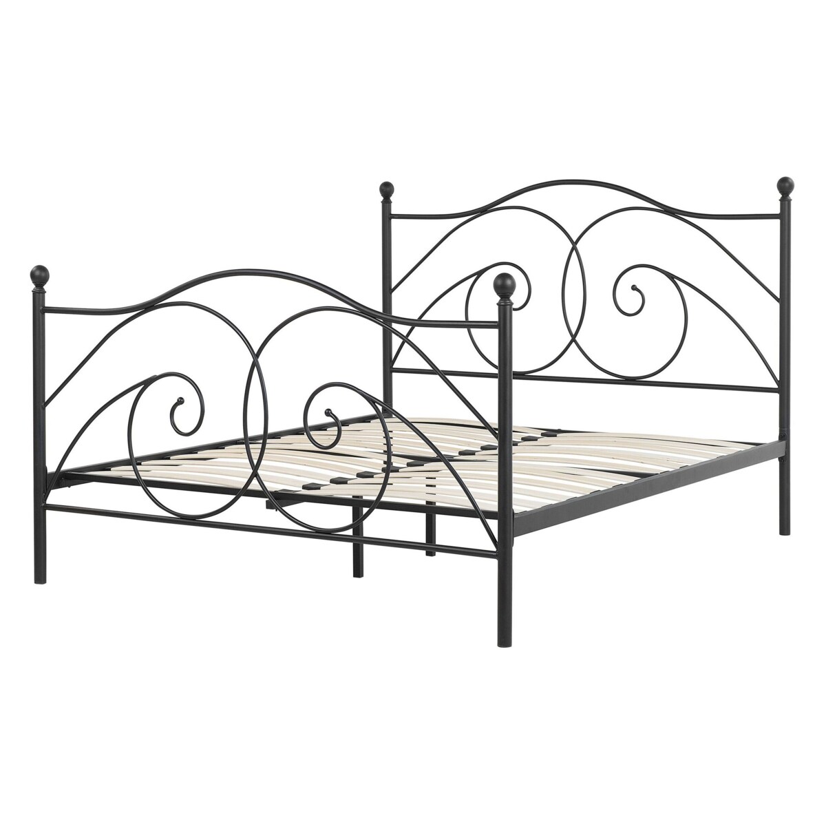 Łóżko metalowe 140 x 200 cm czarne DINARD