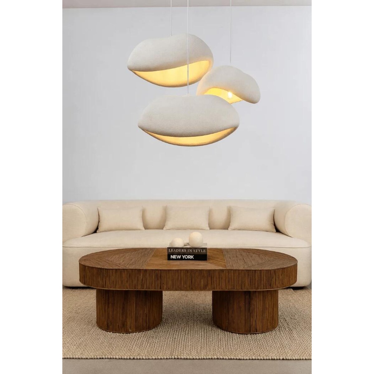 Zestaw trzech Lamp wiszących Asahi białe Monnarita