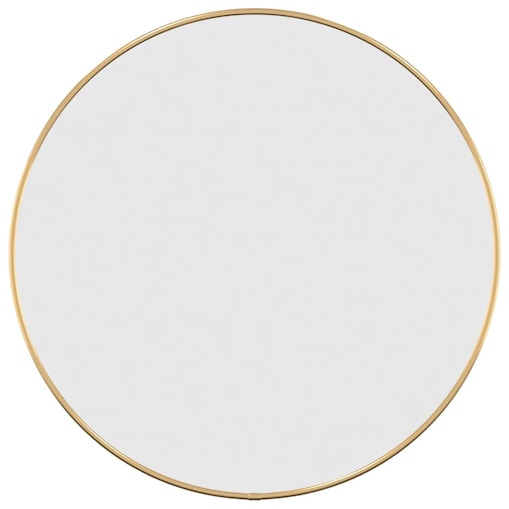 vidaXL Lustro ścienne, złote, Ø 50 cm, okrągłe