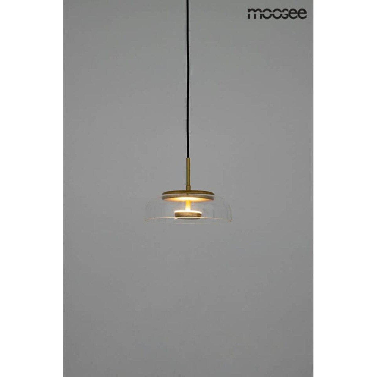 Wisząca lampa kopułowa Eden MSE010100147 Moosee do salonu złoty przezroczysty
