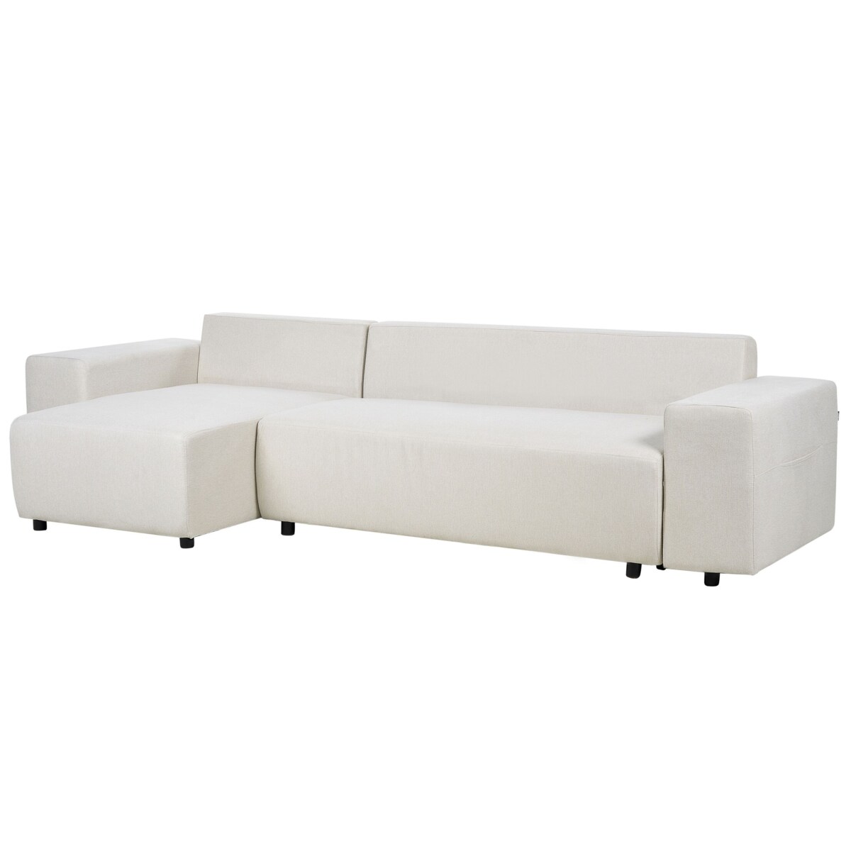 Narożnik prawostronny rozkładany z pojemnikiem jasnobeżowy LUSPA