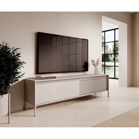 Szafka RTV 187 2D ENSO beżowa na metalowych nóżkach