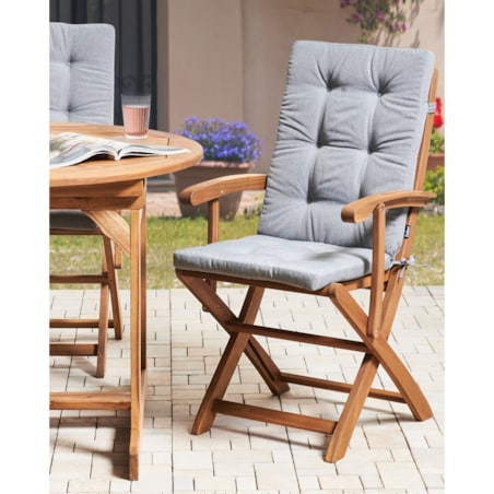 Zestaw 2 krzeseł ogrodowych z poduszkami MAUI PREMIUM Drewno akacjowe Szary
