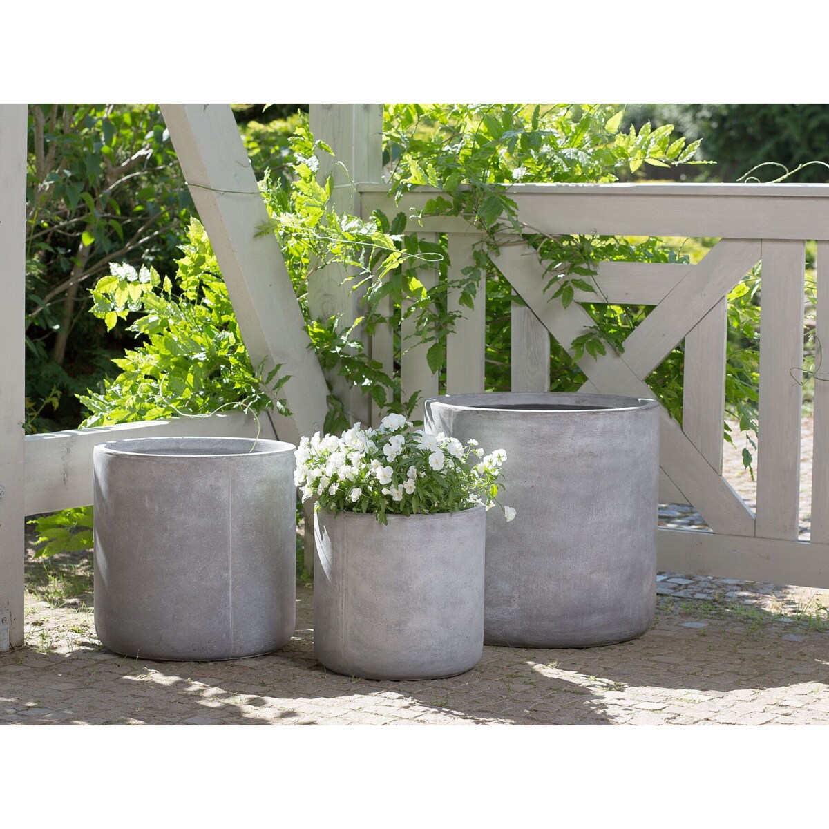 Doniczka 42 x 42 x 42 cm szara MESSENE