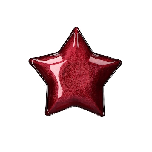 Szklany talerz w kształcie gwiazdki Neimieipensieri - Czerwony, 16 cm