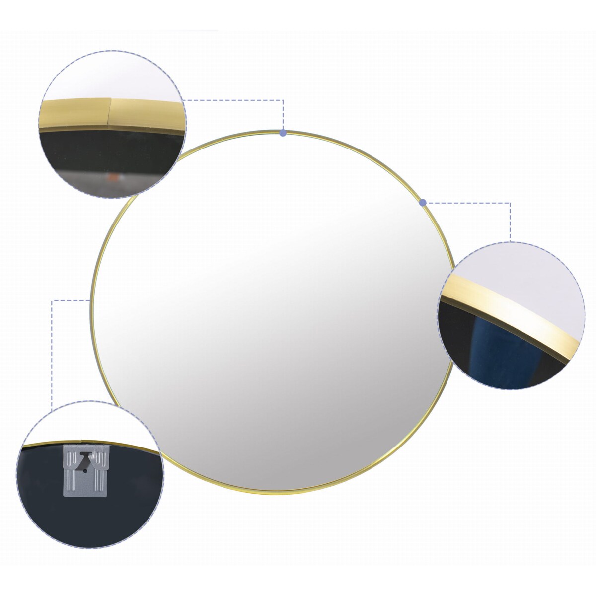 Lustro 40 Cm Złota Rama