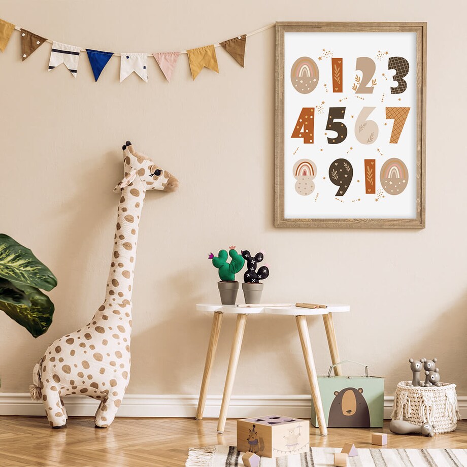 Plakat dla dzieci Liczby boho 2 40x50