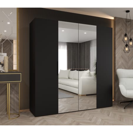 Szafa uchylna otwierana MARBELLA 2 200 wys. 202 cm Czarny + u. Czarny