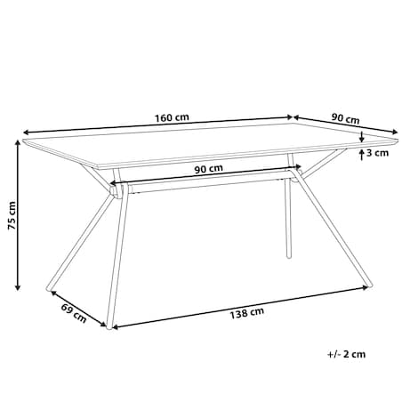 Stół do jadalni AMSTERDAM Ciemnobrązowy 160 cm 90 cm