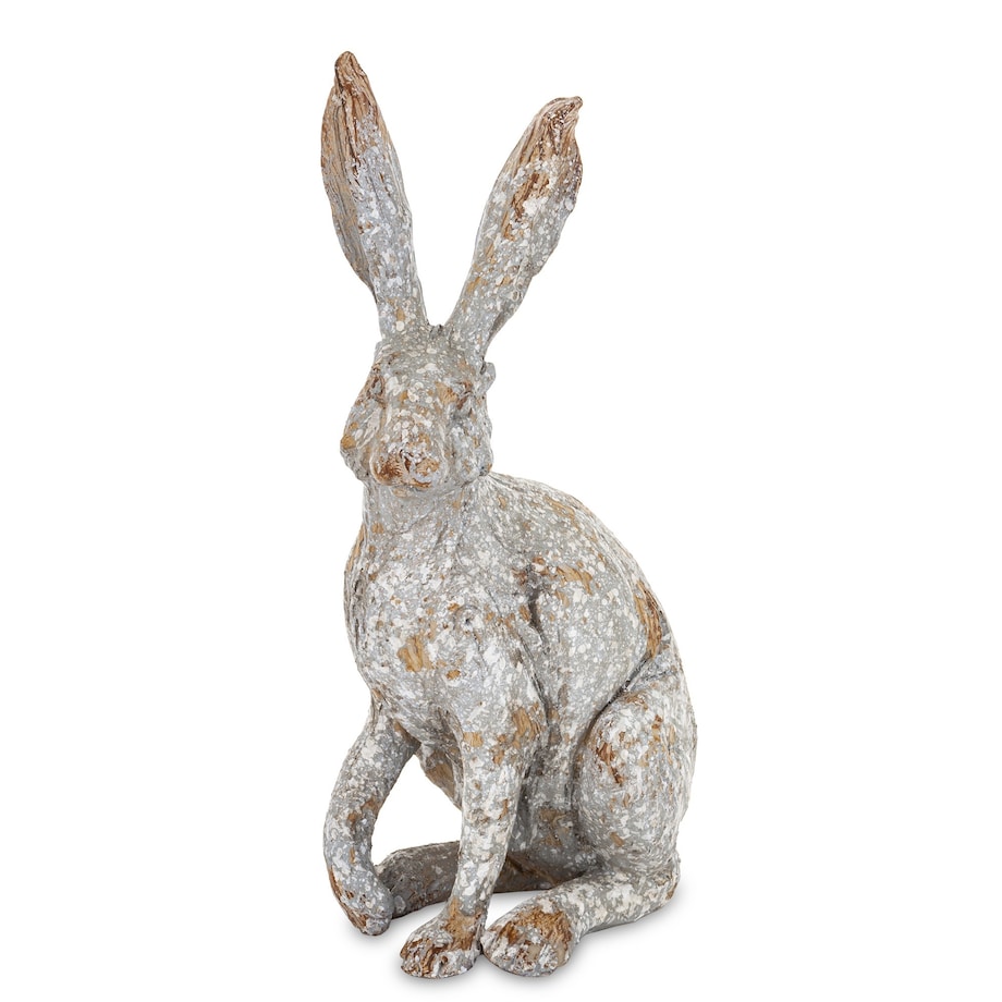 Dekoracja - zając szary 35x13x19 cm LONGORELA-4