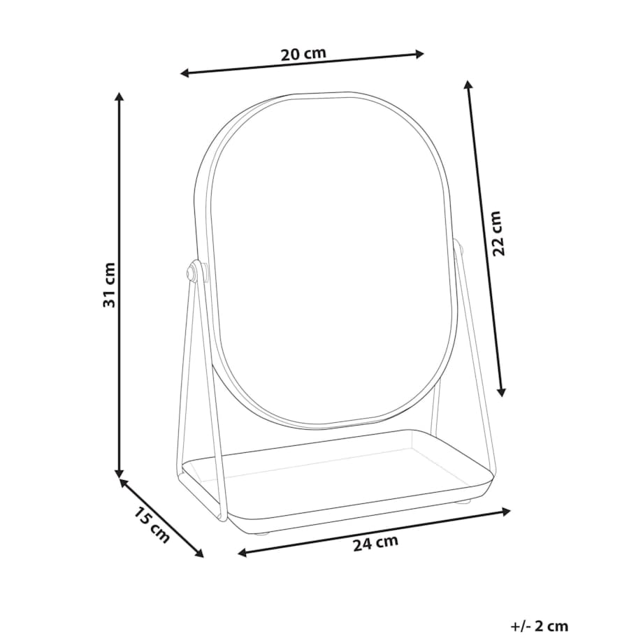 Lusterko kosmetyczne LED 20 x 22 cm różowe złoto DORDOGNE