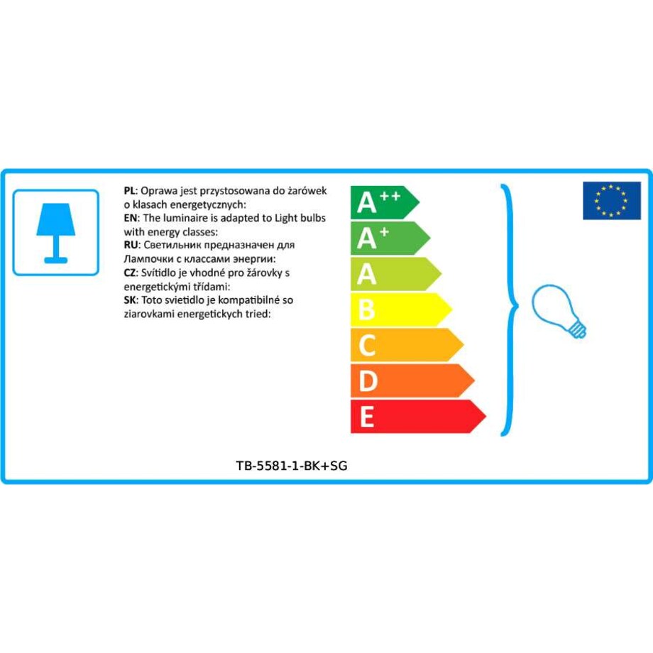 Stołowa LAMPA stojąca SARDO TB-5581-1-BK+SG Italux loftowa LAMPKA biurkowa szklana tuba skandynawska przydymiona czarna