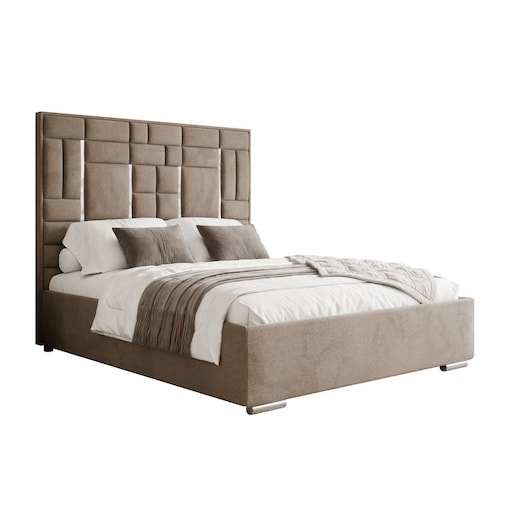 Łóżko tapicerowane BRIGITTE SILVER, pojemnik na pościel, s34, 180x200, Element 06