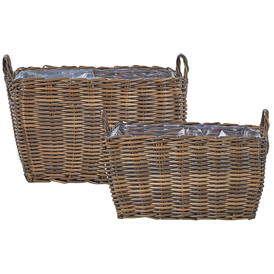 Zestaw 2 koszy na kwiaty ORMOS 53/59 cm Brązowy Technorattan