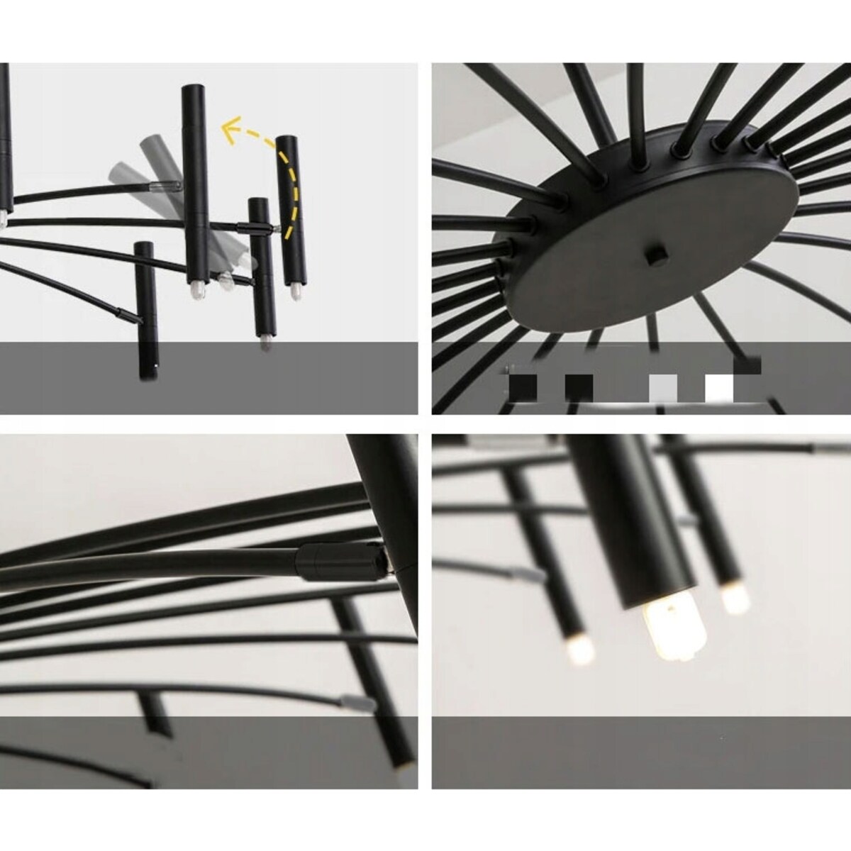 Lampa Sufitowa Wisząca Czarna Nowoczesna 15X25W G9