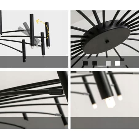 Lampa Sufitowa Wisząca Czarna Nowoczesna 15X25W G9