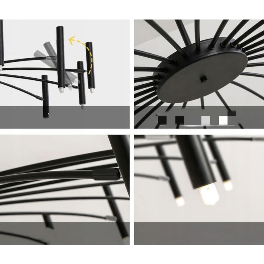 Lampa Sufitowa Wisząca Czarna Nowoczesna 15X25W G9