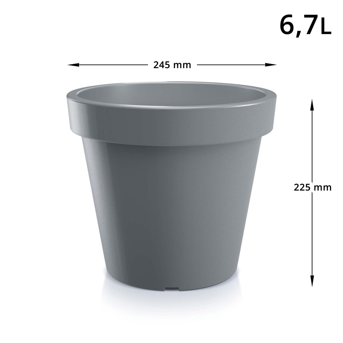 3X Doniczka Donica Okrągła Ogrodowa Taras Szary Lofly 24,5 Cm/29,3 Cm/39 Cm