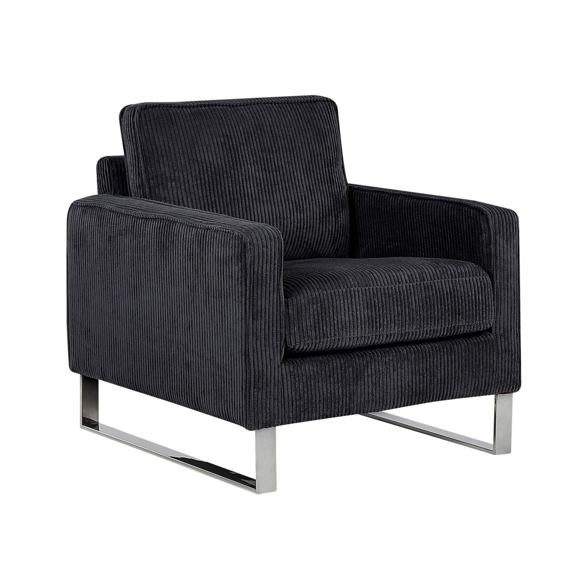 Fotel sztruksowy czarny VIND