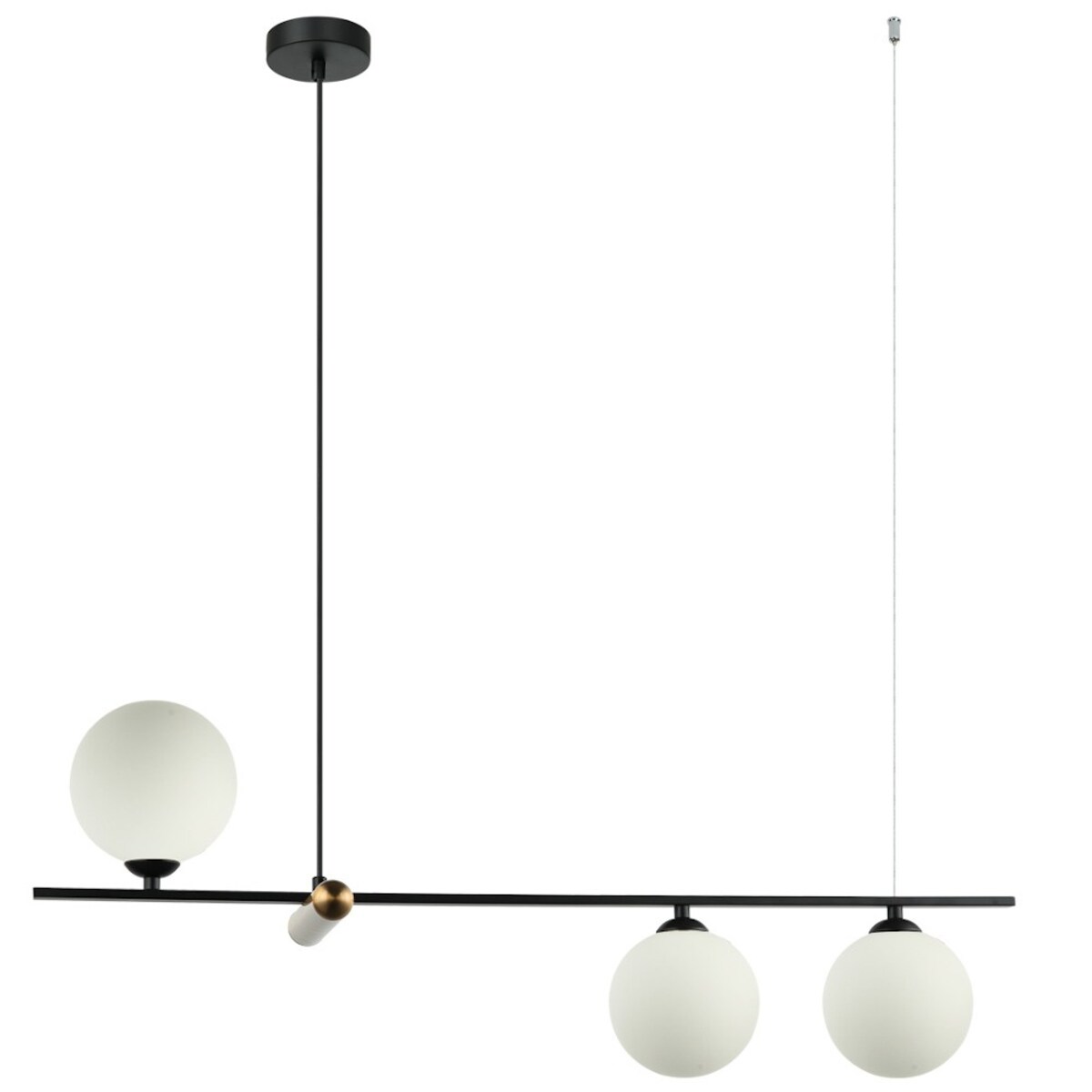 Modernistyczna LAMPA wisząca BARLETTA PND-76540-3-BK Italux szklane kule zwis do salonu czarny