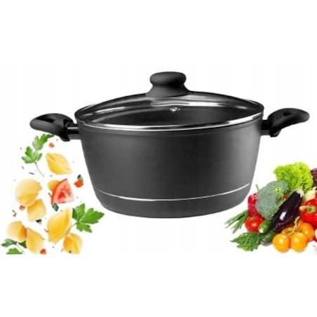 GARNEK TRADYCYJNY czarny 24 cm 4,5 L ROYAL GALICJA indukcja do gotowania