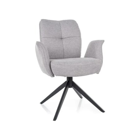 Krzesło tapicerowane WING BREGO jasnoszare obracane