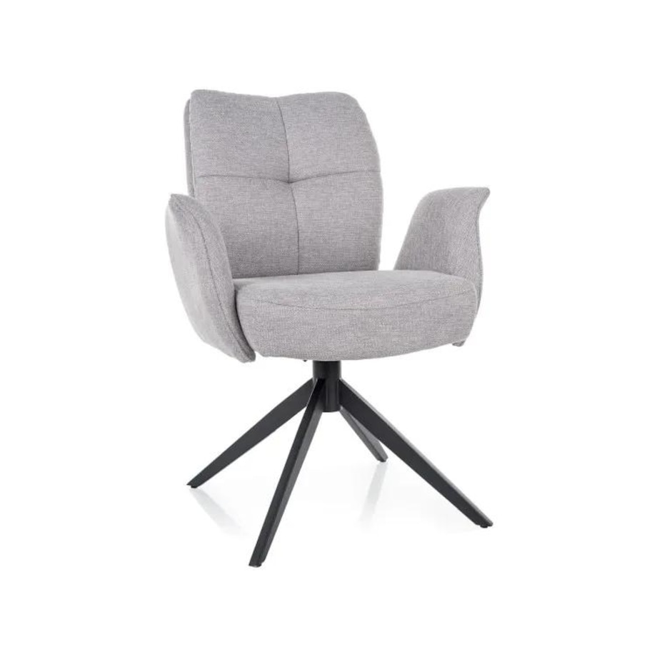 Krzesło tapicerowane WING BREGO jasnoszare obracane