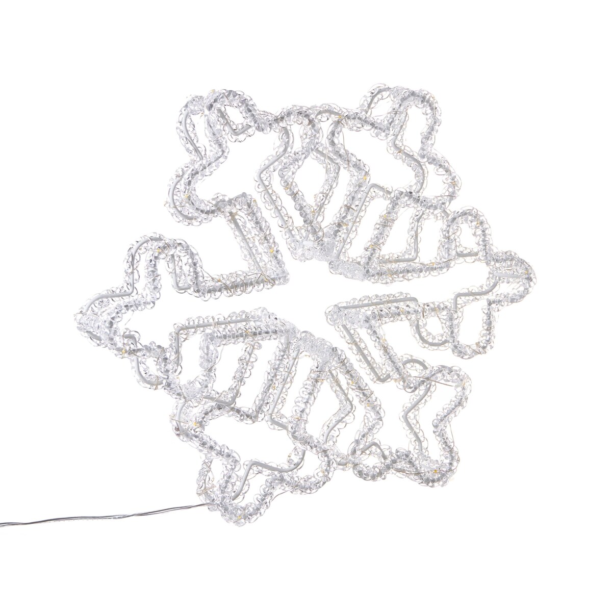 Dekoracja ogrodowa LED SILVERAN Śnieżynka 28 cm Biały