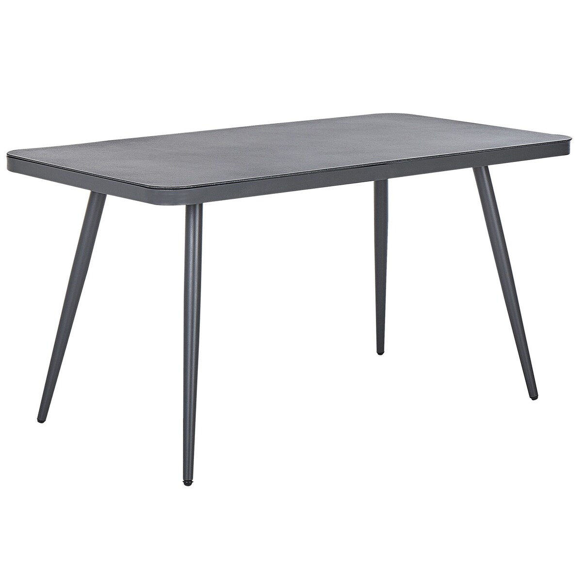 Stół ogrodowy LIPARI 140 cm 80 cm Szkło Szary