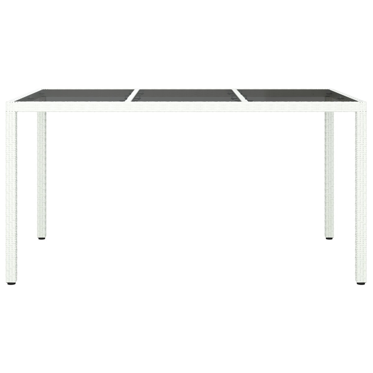 vidaXL Stół ogrodowy Biały 150x90x75 cm Polirattan