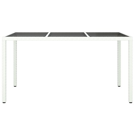 vidaXL Stół ogrodowy Biały 150x90x75 cm Polirattan
