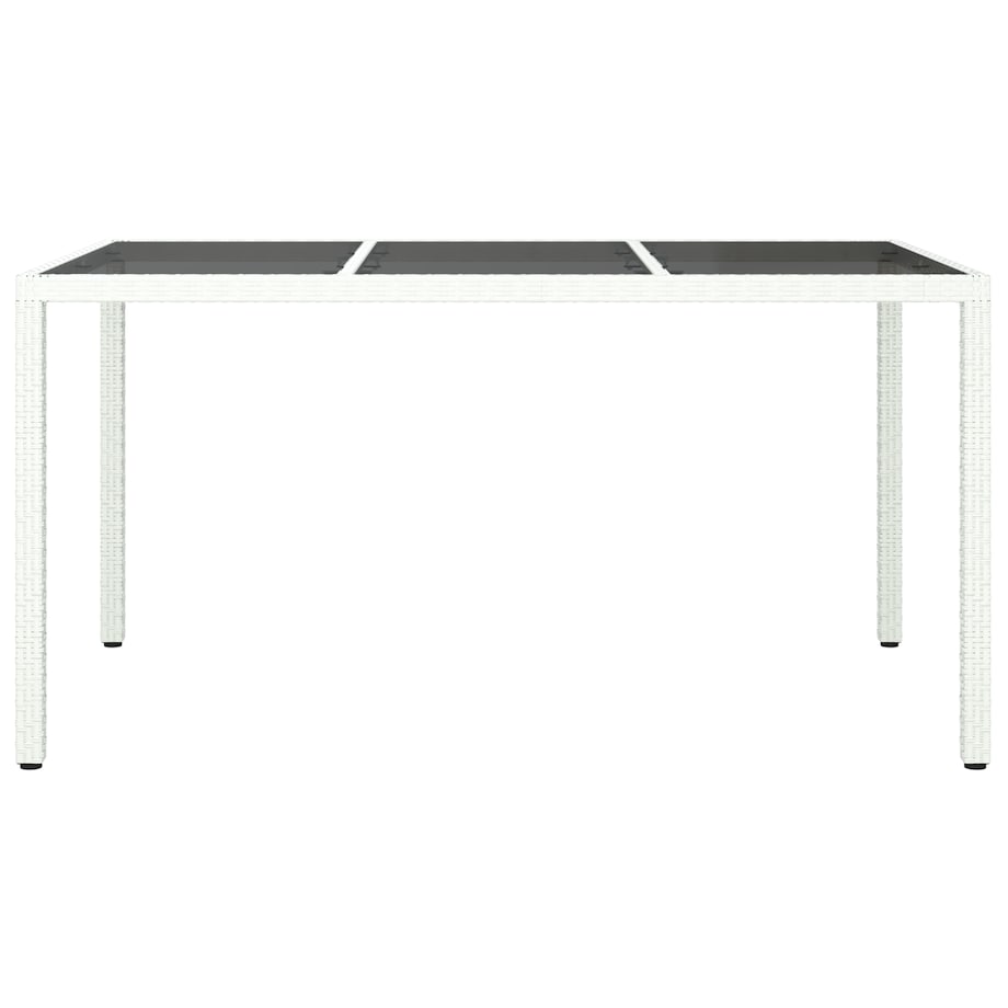 vidaXL Stół ogrodowy Biały 150x90x75 cm Polirattan