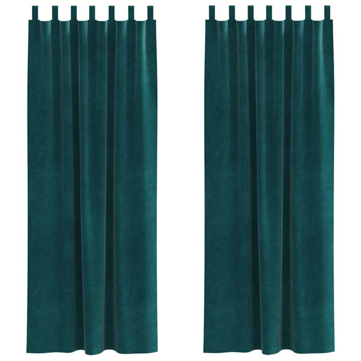 vidaXL Zasłony z zasłonami 2 pcs Ciemnozielony 140 x 260 cm Aksamit