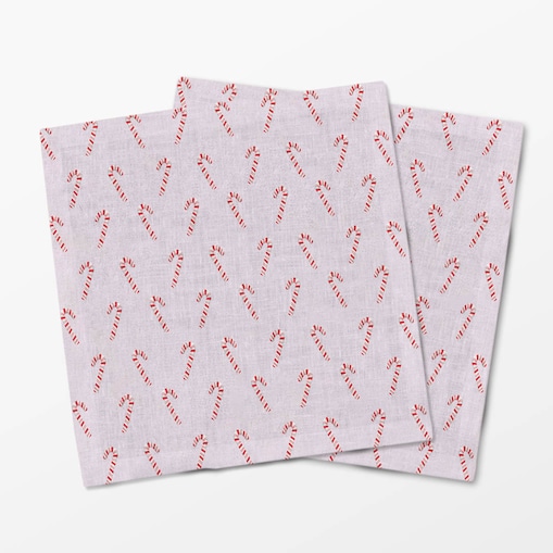 Serwetki świąteczne - Laski cukrowe - róż (2 szt.)