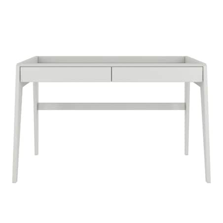 Drewniane bukowe biurko / toaletka z szufladami Visby LISA / kolor szary mleczny