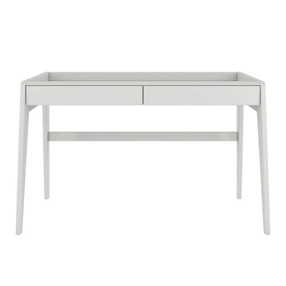 Drewniane bukowe biurko / toaletka z szufladami Visby LISA / kolor szary mleczny