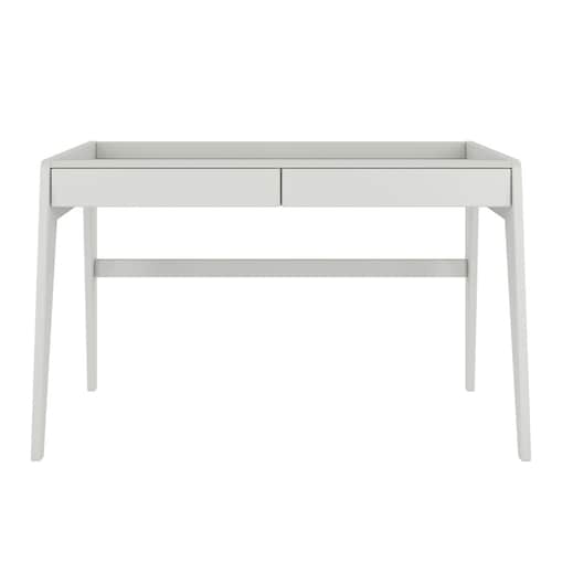 Drewniane bukowe biurko / toaletka z szufladami Visby LISA / kolor szary mleczny