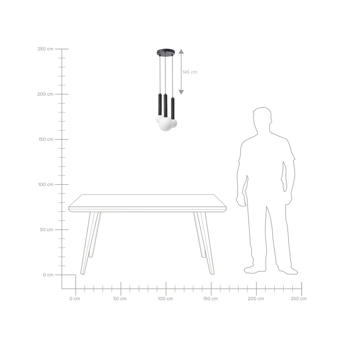 Lampa wisząca LED BOUES Metal Czarny