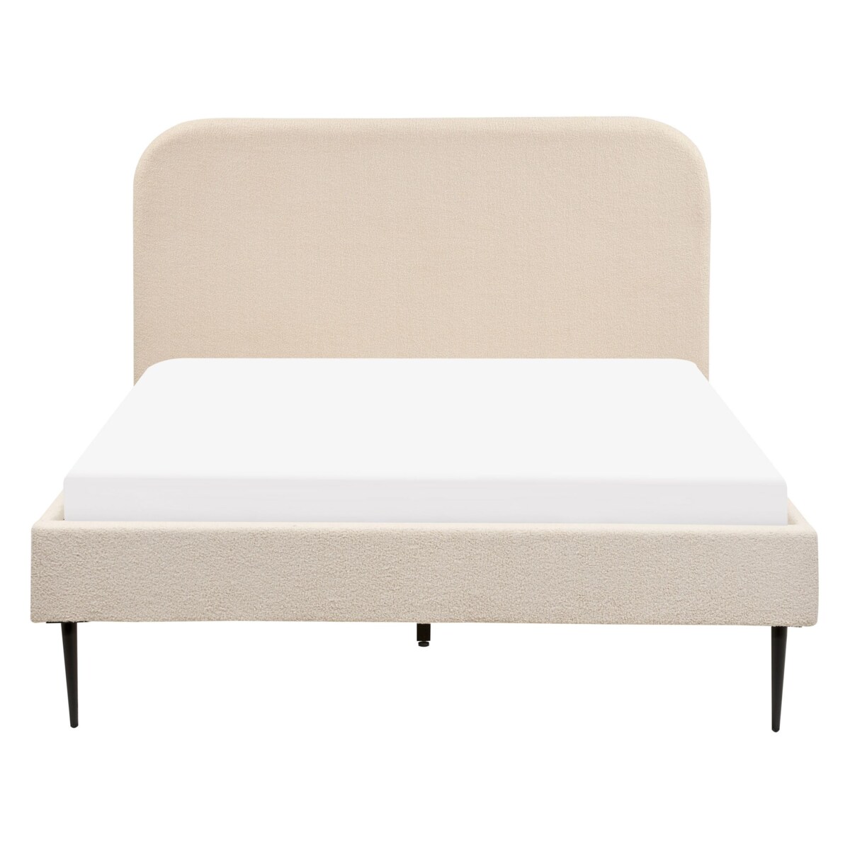 Łóżko boucle 140 x 200 cm beżowe FLAYAT