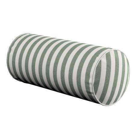 Poduszka wałek prosty, zielono-białe pasy (1,5cm), Ø16 x 40 cm, Quadro
