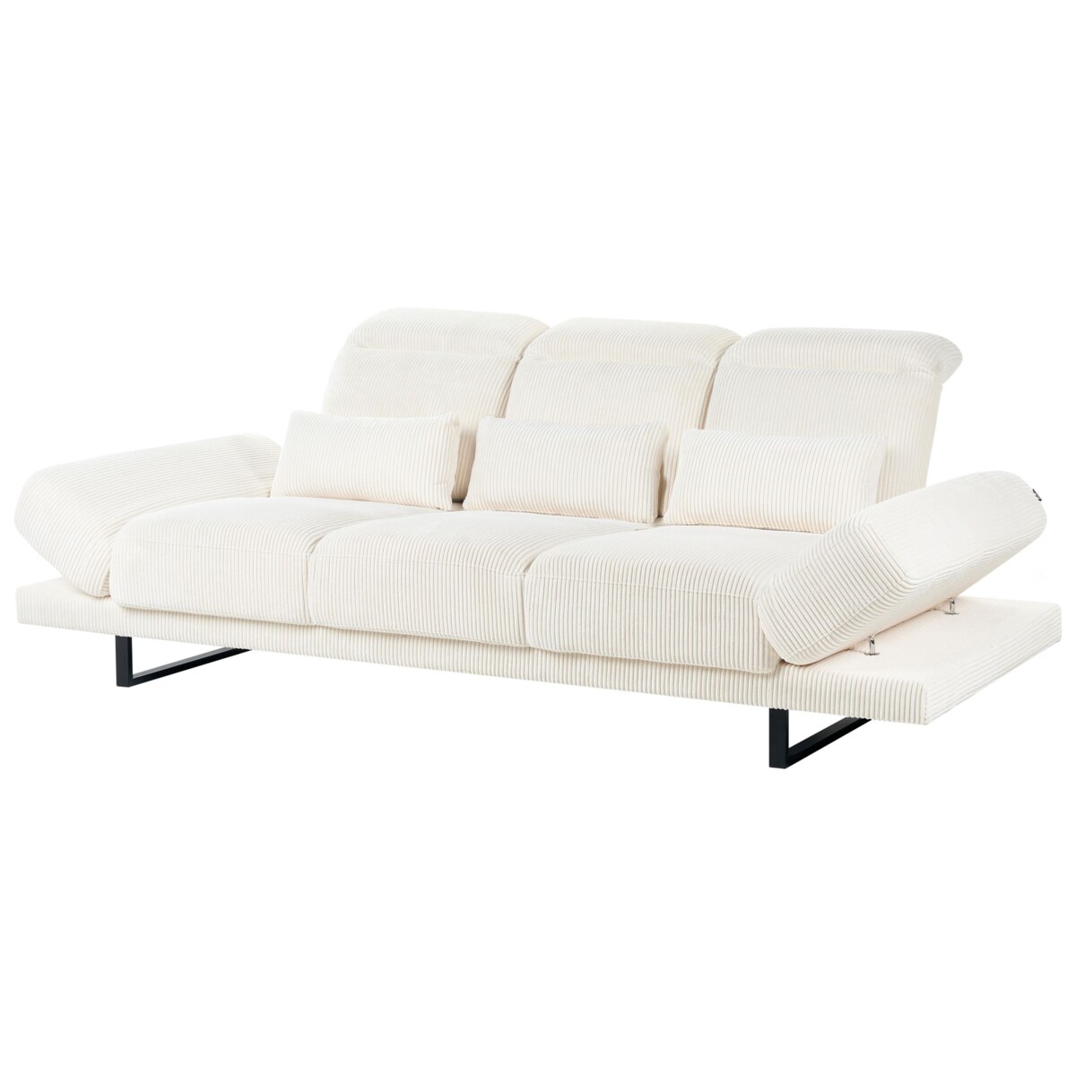 Sofa 3-osobowa sztruksowa jasnobeżowa IKAST