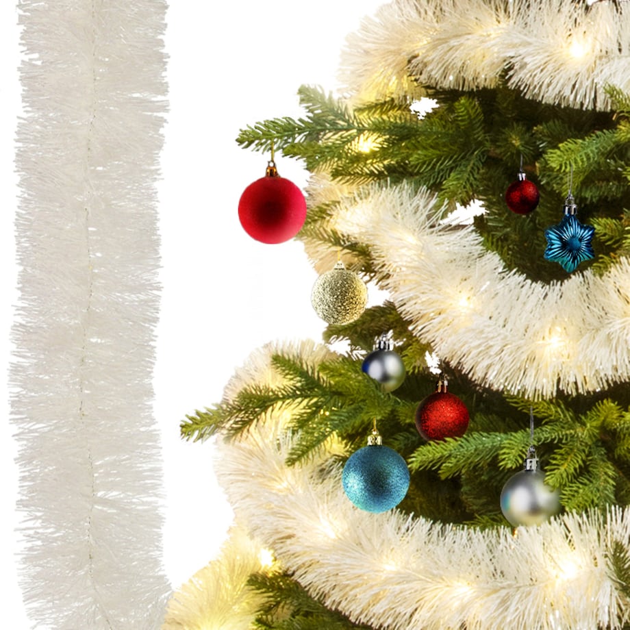 Łańcuch Led Choinkowy Biały Na Baterie Świąteczny Na Choinkę 6 Metrów