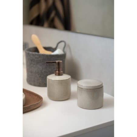 Pojemnik łazienkowy ceramiczny 10x8,8 cm LIQUID z pokrywką