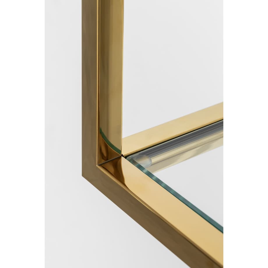 Półka wisząca, szklane półki, błyszczące złoto 90 cm Daiana