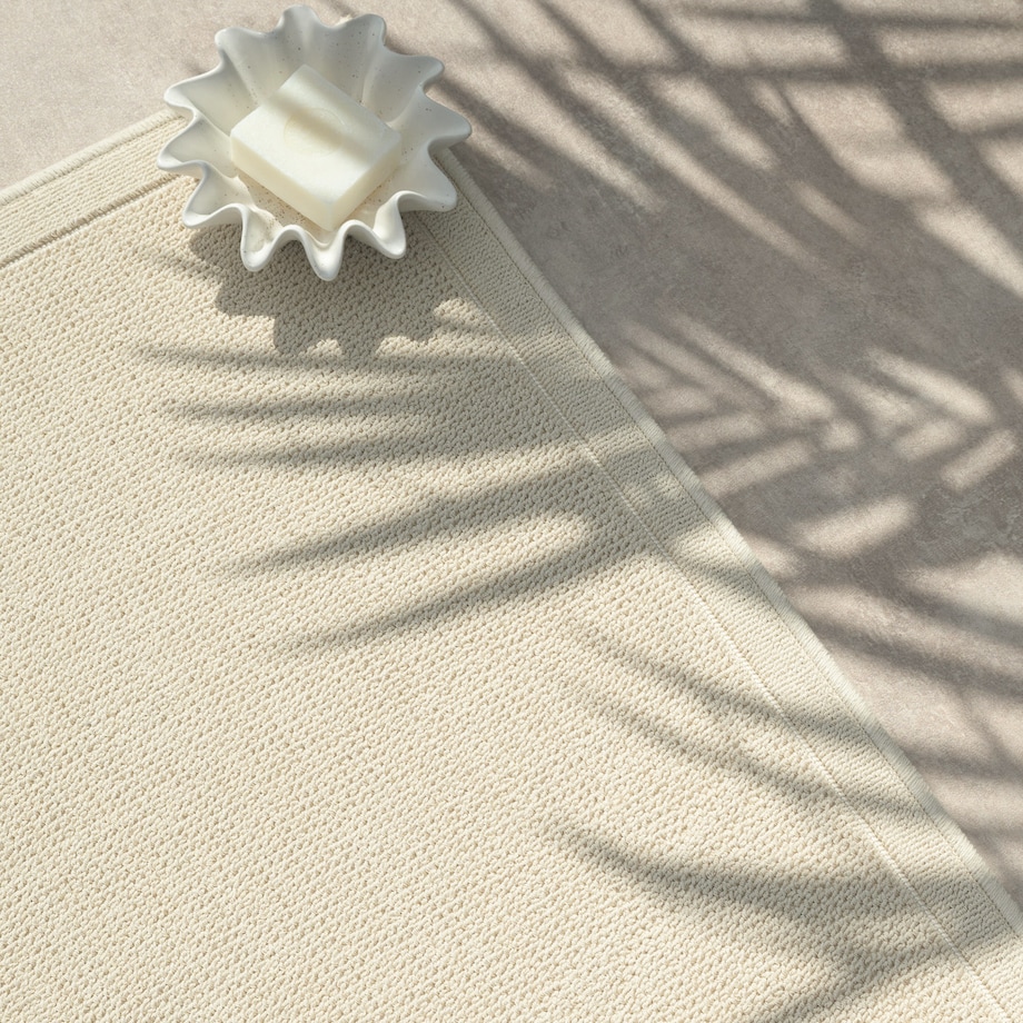 Dywanik łazienkowy Lino 60x90 cm bawełniany ramka beżowy