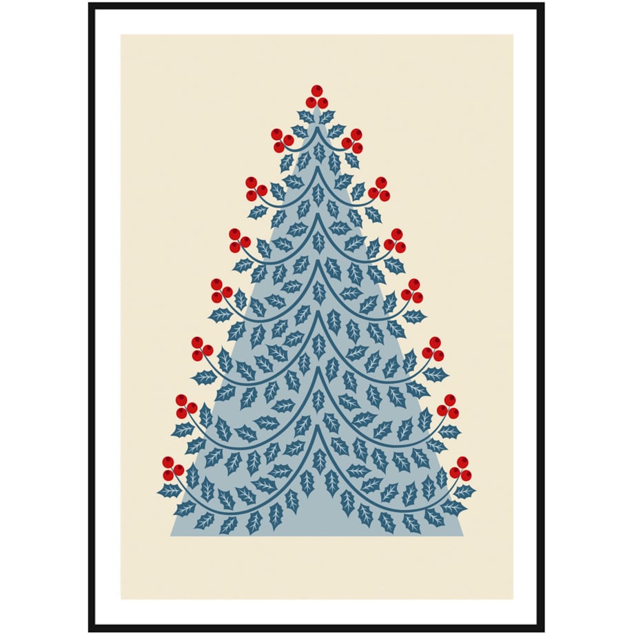 Poster Story, Plakat, Obraz - Niebieska Choinka, wymiary 60 x 84 cm